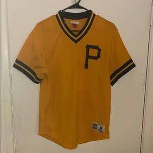 Mitchell & Ness Yellow and Black Pittsburgh 'P' Mesh Jersey